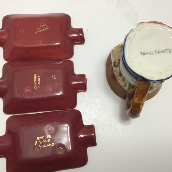 Vintage MCM Miniature Toby Face Mug Colonial Man & Empire ware ashtrays - Picture 4 of 6
